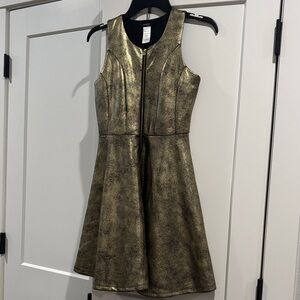 bebe Metallic Gold Mini Dress for Girl’s size xl (16) like new used once
